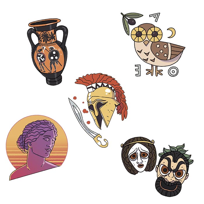 Lote de pegatinas "Vive la antigua Grecia" - Imagen 2