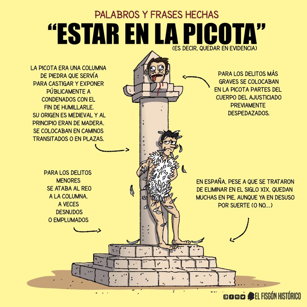 Estar en la picota y los rollos de justicia